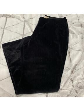 Soft Surroundings pull on stretch bootcut velveteen corduroy black pants PXL